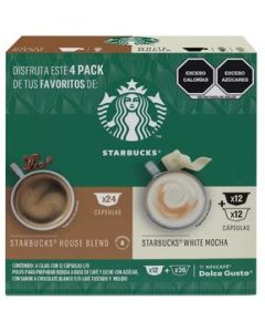 Cápsulas De Café White Moca y House Blend 48 Pzas Starbucks