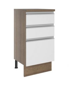 Mueble de Cocina Madesa Glamy 40 cm 3 Cajones Marrón/Blanco - Marron/Blanco