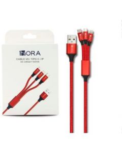 Cable para Carga y Datos 1Hora con 3 salidas CAB259