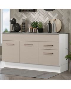 Mueble Cocina 150cm (Con Tablero) B/C Agata Madesa - Blanco/Crema