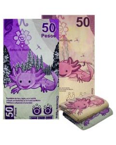 Set 2 Toallas De Baño Diseño Billete Ajolote Microfibra de Poliester