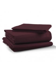 Sábana Algodón Percale Queen Size 200 Hilos Lisos  Rebeca-Vino - Queen Size