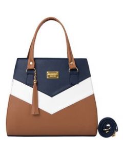 Bolsa Para Mujer Fana Nadia Color Camel/Marino Reforzada