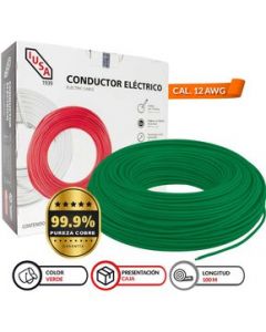 Cable Calibre 12 THW-LS / THHW-LS 100 m Verde