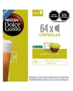 64 Cápsulas Sabor Capuccino Dolce Gusto para 32 Tazas