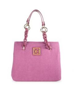 Bolsa Satchel Cloe para Mujer Suede Cadena Acrílica Magenta - MEDIANA