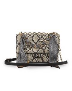 Bolsa Briefcase Cloe para Mujer Look Animal Skin con Mascada Beige