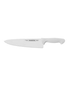 TRAMONTINA - Cuchillo Chef Premium, con Lámina de Acero Inoxidable y Mango de Polipropileno Texturizado Blanco, Cubierto para Uso Diario, Calidad y Diseño, Tamaño de 10"