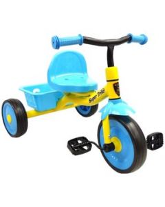 Triciclo para Niños 2 a 4 años con Canasto Altura 44 cm Azul - Azul