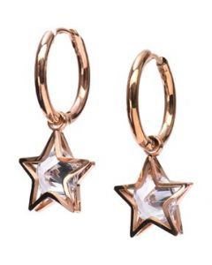 LuckyLy &ndash; Aretes de Mujer Zirconia Cúbica Estrellas Cira, Oro Rosa 18k