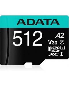 ADATA Tarjeta de Memoria Micro SDXC con Adaptador 512GB Color Negro con Azul Agua Clase 10