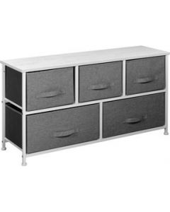 Mueble Buro Organizador Comoda Tela Metal 5 Cajoneras Gris