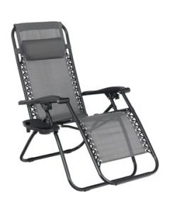 Camastro Plegable Silla Playa Jardin Gravedad 0 Reclinable - Gris