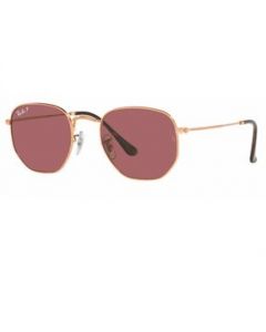 Lentes Ray Ban Rb3548n 9202AF Hexagonal Flat Vino Polarizado - MEDIANA