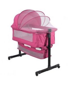 Cuna Bebe Cama Corral Ruedas Mosquitero Plegable Rosa