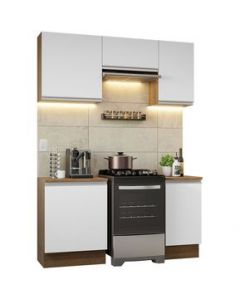 Cocina Integral 160cm Marrón/Blanco Glamy Madesa 07 - Marron/Blanco