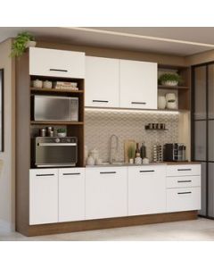 Cocina Integral 250cm Marrón/Blanco Agata Madesa 01 - Marron/Blanco