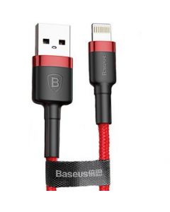 Cable para iPhone - iPad Reforzado Carga Rápida Rojo 1m - Negro