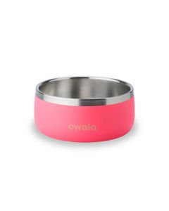 Owala tazón para Mascotas, de Acero Inoxidable Duradero, tazón de Comida y Agua para Perros, Gatos y Todas Las Mascotas, Base Antideslizante, 24 onzas, Rosa (Hyper Flamenco)