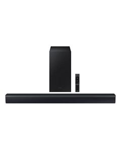 SAMSUNG HW-C450 Barra de Sonido de 2.1 canales con DTS Virtual X, subwoofer Incluido, Refuerzo de Graves, Lectura de Sonido Adaptable, Modo de Juego, Bluetooth, Compatible con Sonido Envolvente