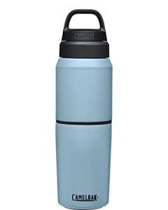 CamelBak MultiBev - Botella de Agua y Taza de Viaje, Acero Inoxidable Aislado al aspiradora, Azul Oscuro, Botella de 17 onzas y Taza de 12 onzas