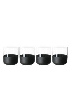 Villeroy & Boch Manufacture Rock Shot - Juego de vasos de chupito (4 piezas, cristal con fondo negro mate, capacidad de 40 ml)