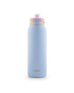 Ello - Pop & Fill - Botella de agua de acero inoxidable con tecnología QuickFill - Doble pared y aislamiento al vacío, tapa con bloqueo a prueba de fugas, reutilizable, sin BPA - 950 ml, amanecer