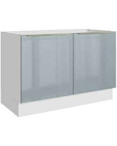 Madesa Gabinete Bajo Fregadero 120cm (Sin Encimera) Lux Blanco/Gris - Blanco/Gris