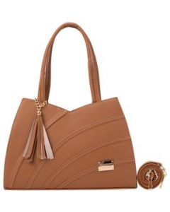 Bolsa De Mujer Fana Kanya Color Camel Con Asas