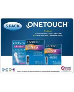 75 Tiras Glucosa y 25 Lancetas One Touch Ultra 587391 CST - Azul