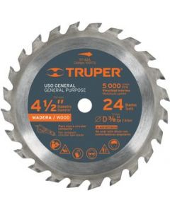 Disco Sierra P/madera 4-1/2 24 Dientes Truper 100172