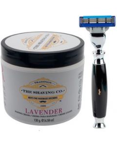 The Shaving Co Kit Rastrillo Negro Crema De Afeitar Lavanda - 1