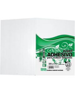 Papel Adhesivo Paleleria Ecologica Brillante 200 Hojas Carta Blanco