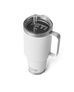 YETI Rambler - Taza con popote de 42 onzas, aislada al aspiradora, acero inoxidable, color blanco