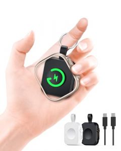 DEKSMO - Paquete de 2 cargadores portátiles inalámbricos para Apple Watch, accesorios de viaje Mini IWatch, banco de energía magnético compacto de 1200 mAh, paquete de batería pequeña para Apple Watch