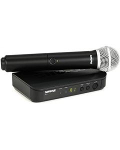 Shure BLX24/PG58 Sistema de micrófono inalámbrico con receptor BLX4 y transmisor de mano BLX2 con cápsula de micrófono PG58 para aplicaciones vocales de plomo y respaldo - Banda H11