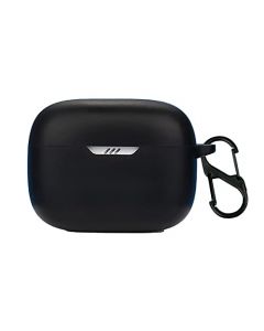 QWYJ for JBL Tune 230 NC Case Carcasa Protectora de Silicona, para JBL Tune 230 NC Funda de Carga Portátil con Mosquetón Llavero Anti-perdida (Negro)