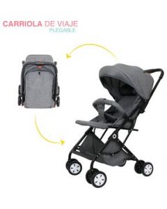 Carriola Ultra Ligera Plegable a Un solo Clic Para Viaje GRIS