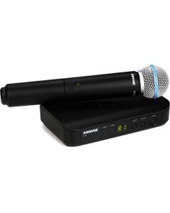 Shure BLX24/B58 UHF Sistema de micrófono inalámbrico, perfecto para iglesia, karaoke, voz, duración de batería de 14 horas, alcance de 300 pies, incluye micrófono vocal portátil BETA 58A, receptor de