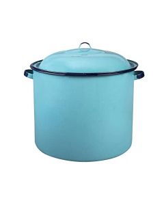 Cinsa Olla recta clásica con tapa Jumbo, 43 cm capacidad 44 litros, Acero Vitrificado (Azul)