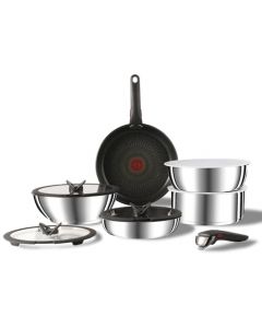 T-fal Ingenio Preference Batería de Cocina 12 piezas de acero inoxidable con mango removible, antiadherente Titanium, multifuncional y con indicador de calor, L9739053