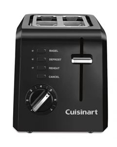 Cuisinart CPT-122BK tostador compacta de plástico de 2 rebanadas, color negro