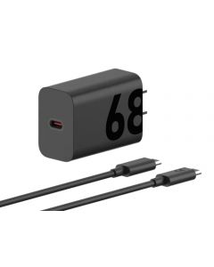 Motorola TurboPower - Cargador de Pared USB-C de 68 W + Cable Marcado E, 3.3 pies 6.5 amperios, tecnología GAN, más rápido Edge+ (Plus) 2022/2023, Edge 2023/2024, Edge 30 Fusion,