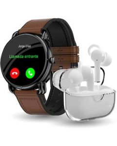 Smartwatch Binden Era One Tactopiel Café + One Pods Blancos