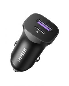 UGREEN Cargador Auto 30W 1C1A, USB C PD 30W PPS 25W SCP 22.5W, Carga Rápida Tipo C para PD3.0/QC4.0/PPS, Cargador Coche Compatible con iPhone 15/14/13,Android/iPad,Galaxy S24/S23/S22, Google Pixel,LG