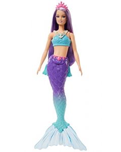 Barbie Dreamtopia, Sirena Aleta Morada, Muñeca para niñas a Partir de 3 años