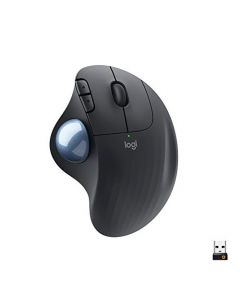 Logitech ERGO M575 Mouse Trackball Inalámbrico - Control sencillo con el pulgar, precisión y seguimiento suave, diseño ergonómico, para Windows, PC y Mac, con Bluetooth y USB - Negro