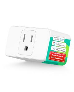 Meross Wi-Fi Smart Plug Mini, Alexa y Google Voice Control, control remoto de aplicación, temporizador, 15 amperios y conexión Wi-Fi confiable, no necesita concentrador