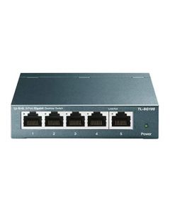 TP-Link TL-SG105 Switch Gigabit Escritorio 5 Puertos, 5 Puertos RJ45 de 10/100/1000M con QoS, Cubierta Metálica