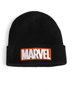 Marvel Concept One Gorro para Hombre y Mujer Tejido Original con Diseño Logo Clásico Color Negro